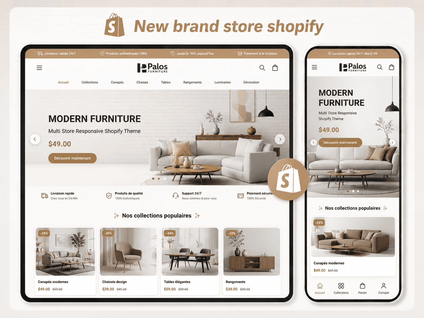 Aperçu du thème Shopify Palos